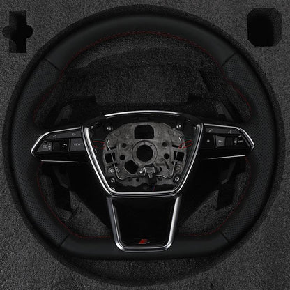 Customizable S Line Volante Lenkrad Flat Bottom Half Leather Steering Wheel for Audi A3 A6 C7 R8 RS3 S3 A7 RS6 A4 B9 B8 TT R8 A8