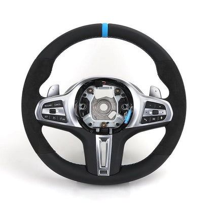 Customized M Sport Alcantara Leather Steering Wheel for BMW G20 G30 G21 G81 G31 G82 G11 G12 G15 G16 F87 F98 F95 X7 G07 M3 M5 - YunLexus