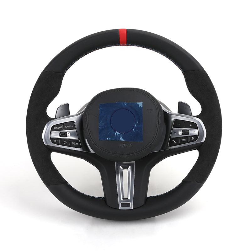 Customized M Sport Alcantara Leather Steering Wheel for BMW G20 G30 G21 G81 G31 G82 G11 G12 G15 G16 F87 F98 F95 X7 G07 M3 M5 - YunLexus