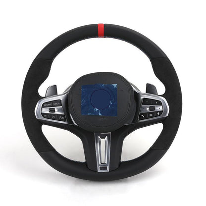 Customized M Sport Alcantara Leather Steering Wheel for BMW G20 G30 G21 G81 G31 G82 G11 G12 G15 G16 F87 F98 F95 X7 G07 M3 M5 - YunLexus