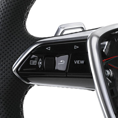 Customized S-Line S Line Volante Lenkrad Flat Bottom Half Leather Steering Wheel for Audi A3 A4 A5 A6 S3 S4 S5 S6 S7 RS4 RS5 RS6