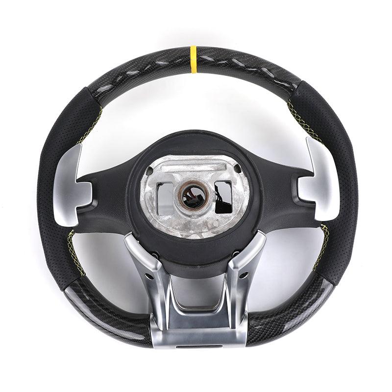 Customized Stitch Color Top Strip Perforated Leather Carbon Steering Wheel for Mercedes Benz S Class W222 W212 W204 E63 C43 AMG - YunLexus Custom Custom Steering Wheels for Mercedes