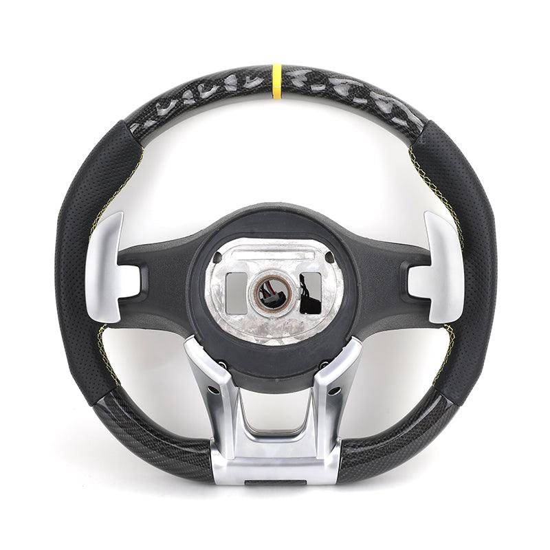 Customized Stitch Color Top Strip Perforated Leather Carbon Steering Wheel for Mercedes Benz S Class W222 W212 W204 E63 C43 AMG - YunLexus Custom Custom Steering Wheels for Mercedes
