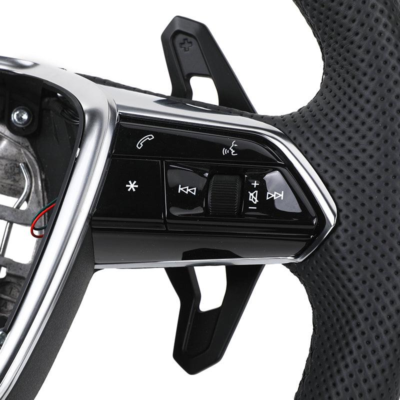 Customized Volant Lenkrad Flat Bottom Full Perforated Leather Steering Wheel for Audi A3 A4 A5 A6 A7 C8 S6 S7 RS RS6 RS7 RS8 TT