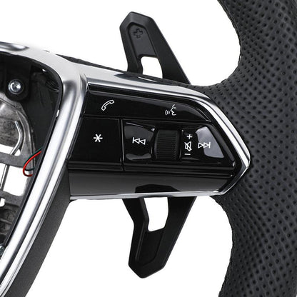 Customized Volant Lenkrad Flat Bottom Full Perforated Leather Steering Wheel for Audi A3 A4 A5 A6 A7 C8 S6 S7 RS RS6 RS7 RS8 TT