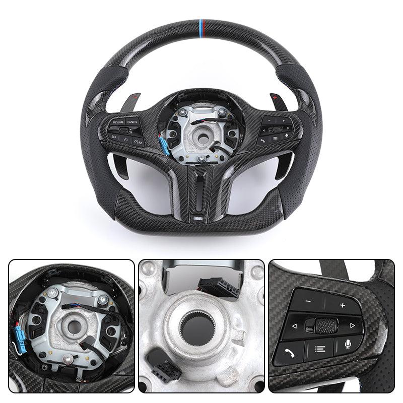 Ergonomic Design M Sport Carbon Fiber Car Steering Wheel for BMW F10 F30 F01 X5 F15 E70 F32 E90 E92 E60 E46 F20 G30 G20 M5 M3 M6 - YunLexus