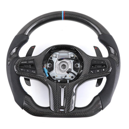 Ergonomic Design M Sport Carbon Fiber Car Steering Wheel for BMW F10 F30 F01 X5 F15 E70 F32 E90 E92 E60 E46 F20 G30 G20 M5 M3 M6 - YunLexus