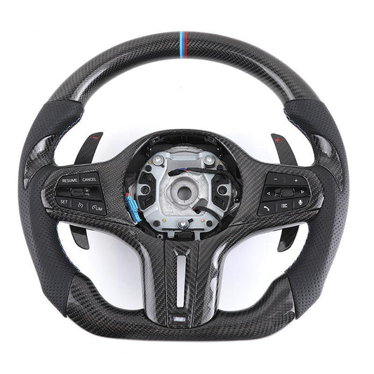 Ergonomic Design M Sport Carbon Fiber Car Steering Wheel for BMW F10 F30 F01 X5 F15 E70 F32 E90 E92 E60 E46 F20 G30 G20 M5 M3 M6 - YunLexus