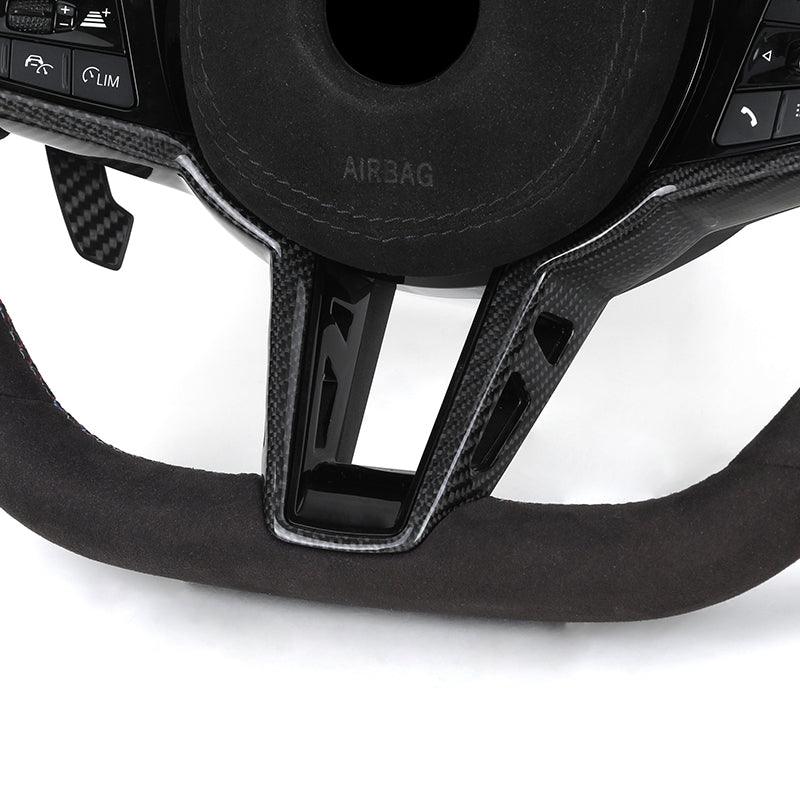 Facelift LCI Full Alcantara Leather Steering Wheel for BMW G Series M2 F87 G87 M3 F80 G80 M4 G82 G83 M340i M440i X3M F97 2021 - YunLexus
