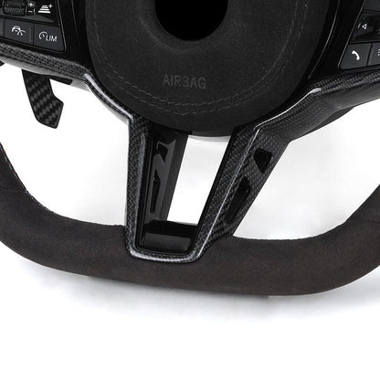 Facelift LCI Full Alcantara Leather Steering Wheel for BMW G Series M2 F87 G87 M3 F80 G80 M4 G82 G83 M340i M440i X3M F97 2021 - YunLexus