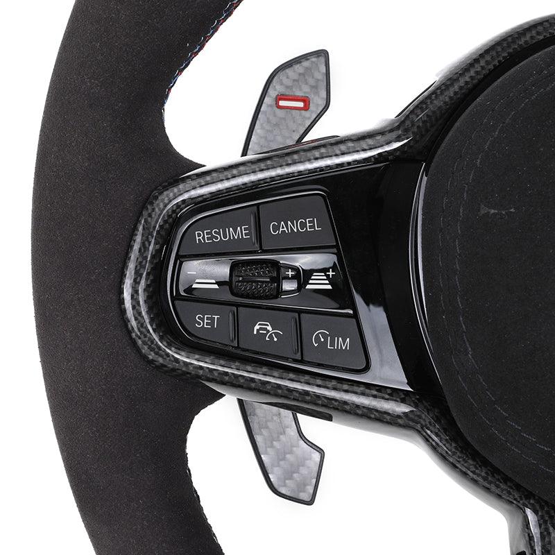 Facelift LCI Full Alcantara Leather Steering Wheel for BMW G Series M2 F87 G87 M3 F80 G80 M4 G82 G83 M340i M440i X3M F97 2021 - YunLexus