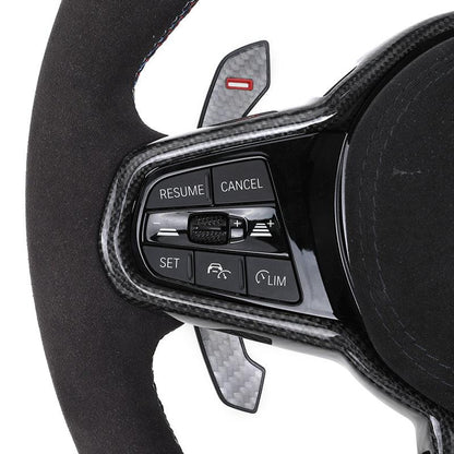 Facelift LCI Full Alcantara Leather Steering Wheel for BMW G Series M2 F87 G87 M3 F80 G80 M4 G82 G83 M340i M440i X3M F97 2021 - YunLexus