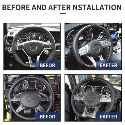 Facelift Leather Carbon Fiber Steering Wheel for Mercedes Benz Mercedes-Benz GLE CLA 45 C63 C43 E63 AMG GT W212 W204 W205 W213 - YunLexus Custom Custom Steering Wheels for Mercedes
