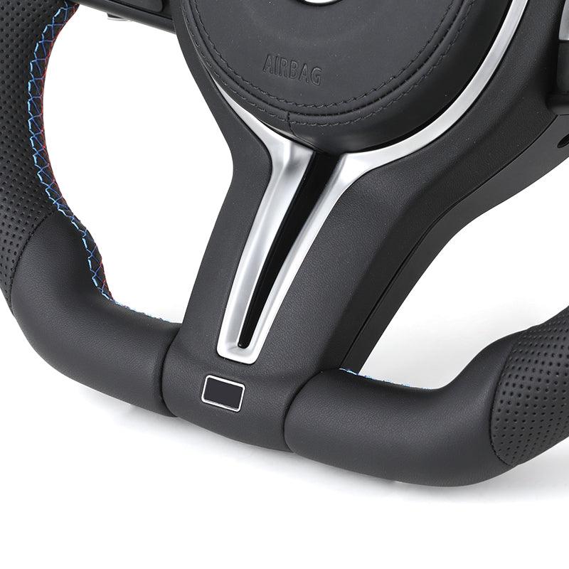 Flat Bottom Full Leather LED M Sport Steering Wheel for BMW F10 F15 F20 F22 F30 F32 X5 E70 X6 E71 E90 E92 F80 F82 F87 F90 M8 F92 - YunLexus