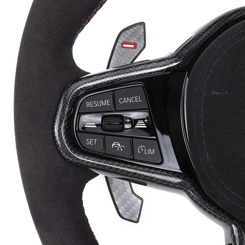 Full Alcantara D-Shape Upgrade LCI Steering Wheel for BMW G30 G31 G32 X3 G01 X4 G02 M2 G87 M3 G80 M4 G82 G42 G20 LCI M5 F90 G11 - YunLexus