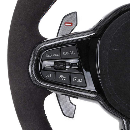 Full Alcantara D-Shape Upgrade LCI Steering Wheel for BMW G30 G31 G32 X3 G01 X4 G02 M2 G87 M3 G80 M4 G82 G42 G20 LCI M5 F90 G11 - YunLexus
