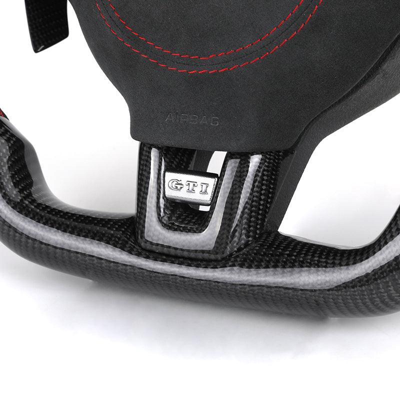 GTI Half Alcantara Carbon Shifter Paddle LED Steering Wheel for Volkswagen VW Golf MK6 MK7 MK7.5 5 GTI R Jetta Passat CC Tiguan - YunLexus Custom Custom Steering Wheels for Volkswagen