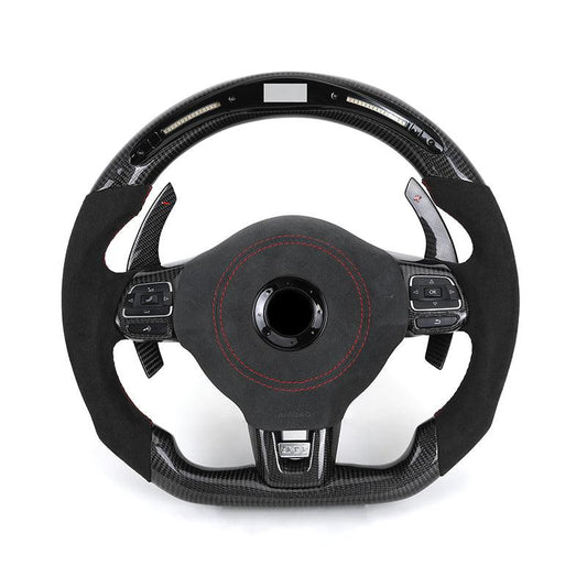 GTI Half Alcantara Carbon Shifter Paddle LED Steering Wheel for Volkswagen VW Golf MK6 MK7 MK7.5 5 GTI R Jetta Passat CC Tiguan
