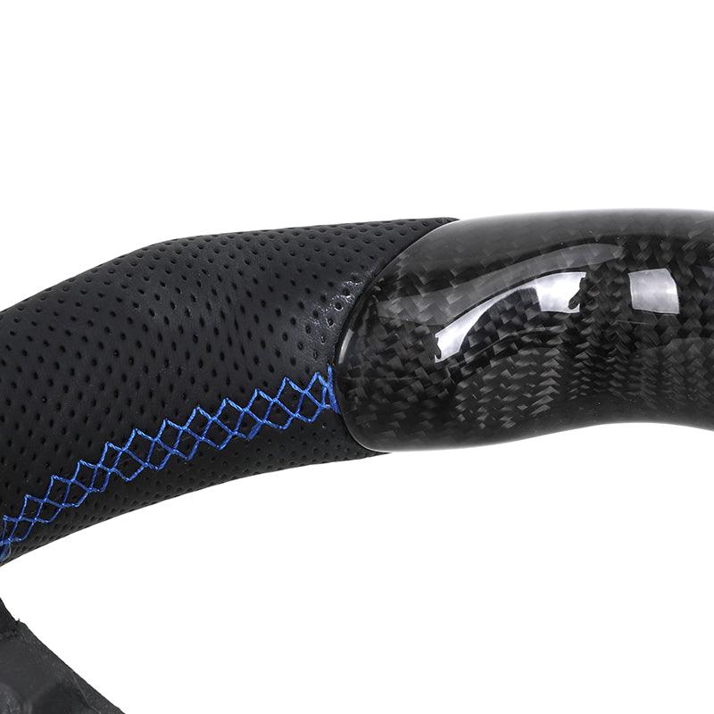 Half Perforated Leather Carbon Fiber Steering Wheel Core for VW Golf MK5 MK6 MK7 6 7 7.5 R 7R Gti Polo Passat CC B7 Scirocco - YunLexus Custom Custom Steering Wheels for VW