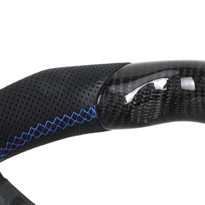 Half Perforated Leather Carbon Fiber Steering Wheel Core for VW Golf MK5 MK6 MK7 6 7 7.5 R 7R Gti Polo Passat CC B7 Scirocco - YunLexus Custom Custom Steering Wheels for VW