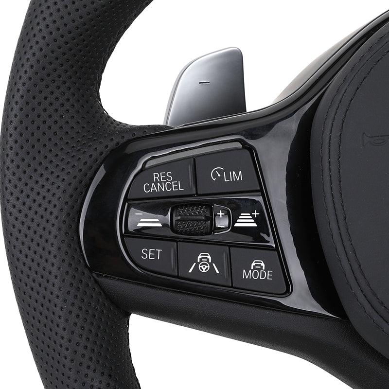 Half Perforated Leather Carbon LED Steering Wheel for BMW G12 G20 G30 G32 G80 G81 M4 F82 G82 M5 F90 X3M F87 X5m F85 M4 F82 M340i - YunLexus