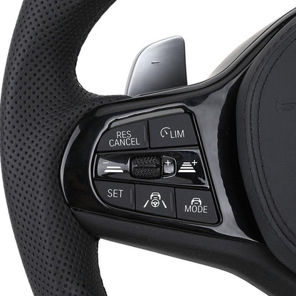 Half Perforated Leather Carbon LED Steering Wheel for BMW G12 G20 G30 G32 G80 G81 M4 F82 G82 M5 F90 X3M F87 X5m F85 M4 F82 M340i - YunLexus