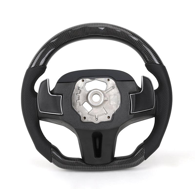 Half Perforated Leather Carbon LED Steering Wheel for BMW G12 G20 G30 G32 G80 G81 M4 F82 G82 M5 F90 X3M F87 X5m F85 M4 F82 M340i - YunLexus