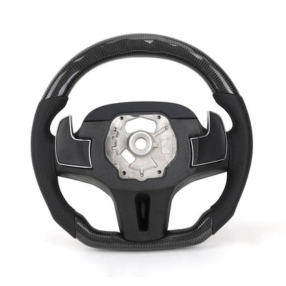 Half Perforated Leather Carbon LED Steering Wheel for BMW G12 G20 G30 G32 G80 G81 M4 F82 G82 M5 F90 X3M F87 X5m F85 M4 F82 M340i - YunLexus
