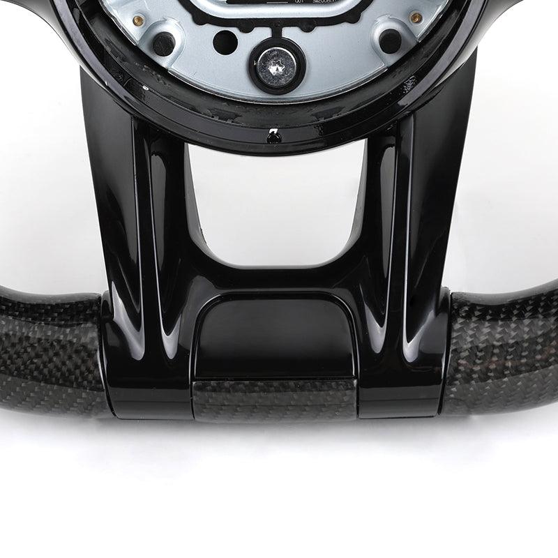 Half Perforated Leather Carbon LED Steering Wheel for Mercedes Benz W213 W205 206 W222 GLC X253 C253 CLA W117 CLA45 S63 C63 AMG - YunLexus Custom Custom Steering Wheels for Mercedes
