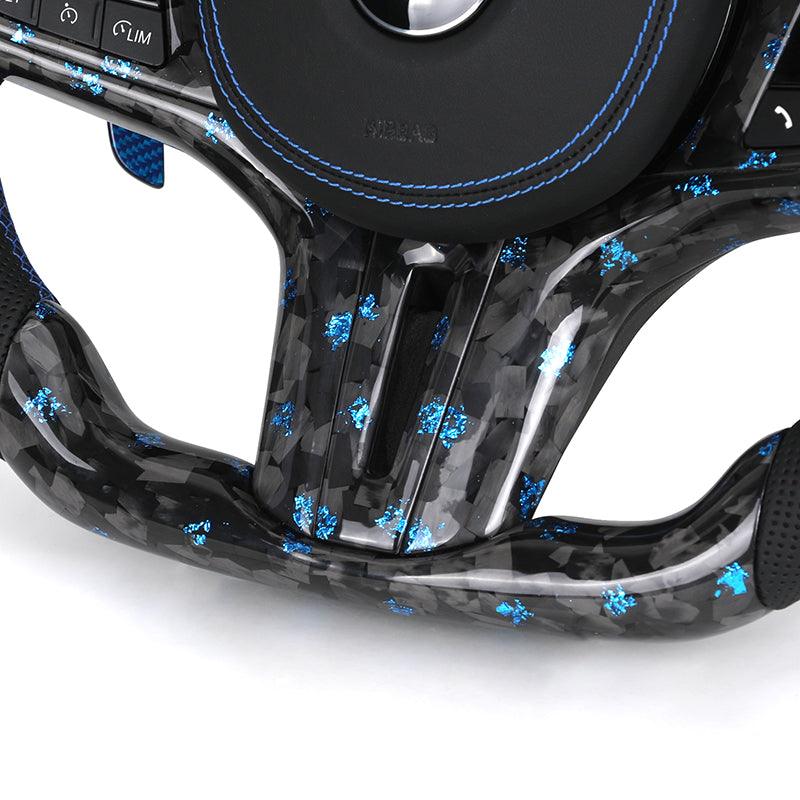 Half Perforated Leather Forged Carbon LED Steering Wheel for BMW G Series G11 G12 G20 G21 M3 G80 G81 M4 G82 G83 G30 G31 G32 G01 - YunLexus