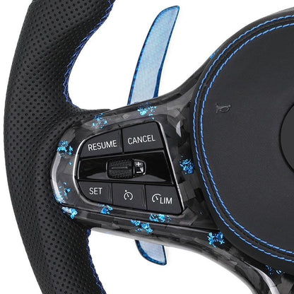 Half Perforated Leather Forged Carbon LED Steering Wheel for BMW G Series G11 G12 G20 G21 M3 G80 G81 M4 G82 G83 G30 G31 G32 G01 - YunLexus