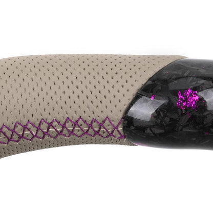 Half Perforated Leather Purple Forged Carbon LED Steering Wheel for BMW F10 F20 F22 F30 F32 M5 F90 F80 M3 M4 F82 M2 F87 Coupe - YunLexus