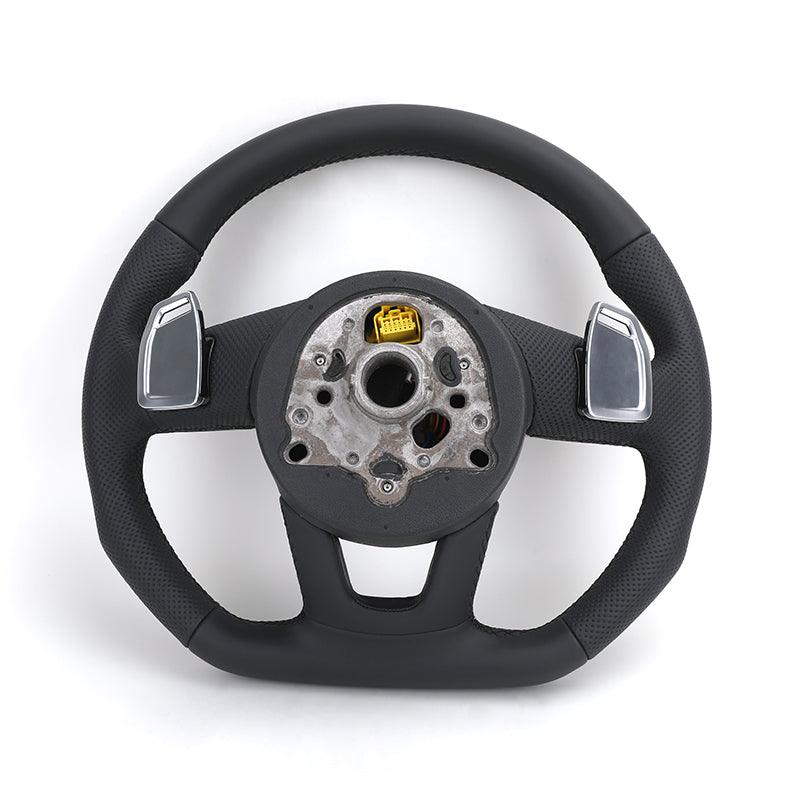 Half Perforated Leather S-Line Steering Wheel for Audi TT A3 A4 B8 A5 A6 C6 C7 A7 R8 RS RS3 RS4 RS5 S3 S4 S5 B9 RS6 RS7 Q3 Q5 Q7