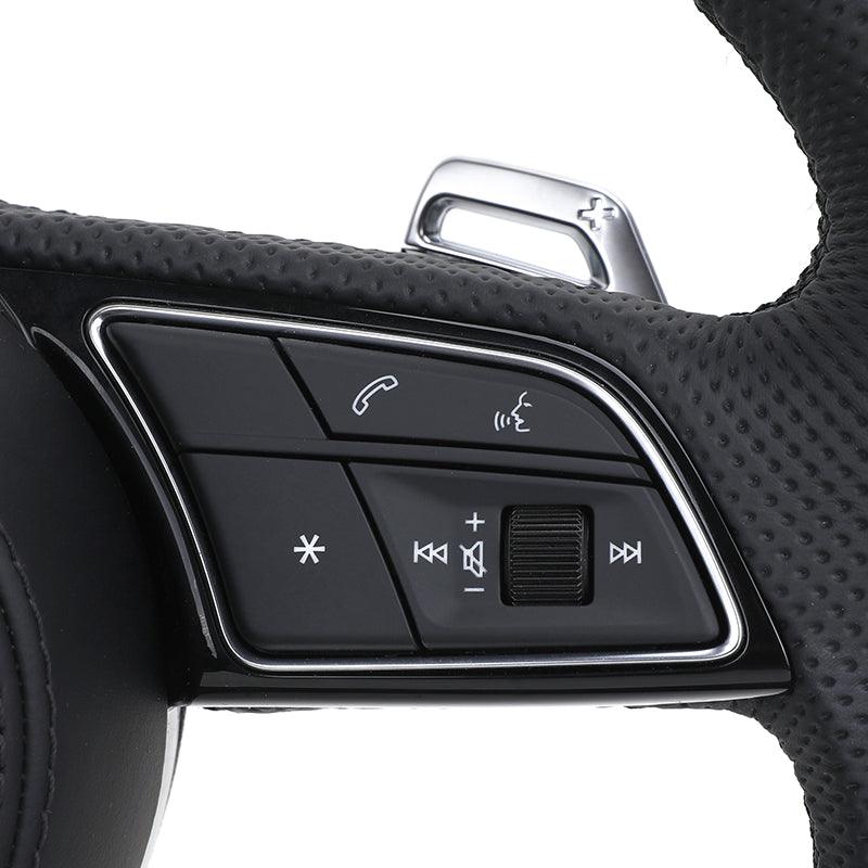 Half Perforated Leather S-Line Steering Wheel for Audi TT A3 A4 B8 A5 A6 C6 C7 A7 R8 RS RS3 RS4 RS5 S3 S4 S5 B9 RS6 RS7 Q3 Q5 Q7