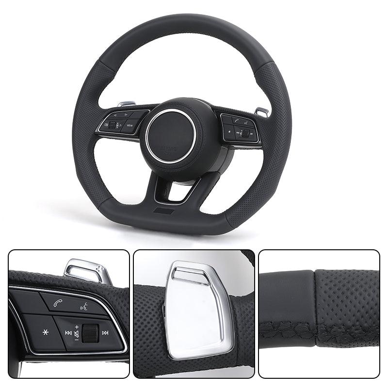 Half Perforated Leather S-Line Steering Wheel for Audi TT A3 A4 B8 A5 A6 C6 C7 A7 R8 RS RS3 RS4 RS5 S3 S4 S5 B9 RS6 RS7 Q3 Q5 Q7
