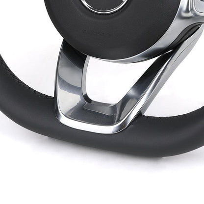 Half Perforated Leather Sport Steering Wheel for Mercedes Benz W205 W211 W212 A207 C207 W213 S213 A238 C238 W463 G63 C190 AMG GT - YunLexus Custom Custom Steering Wheels for Mercedes