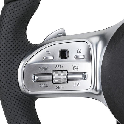 Half Perforated Leather Sport Steering Wheel for Mercedes Benz W205 W211 W212 A207 C207 W213 S213 A238 C238 W463 G63 C190 AMG GT - YunLexus Custom Custom Steering Wheels for Mercedes