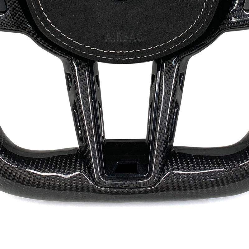 LCI Facelift Half Alcantara Carbon Steering Wheel for BMW 7 Series G11 G12 G70 G20 G30 M2 G87 M3 G80 M4 G82 X3 G01 X5M F95 M340i - YunLexus