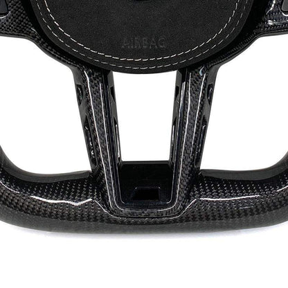 LCI Facelift Half Alcantara Carbon Steering Wheel for BMW 7 Series G11 G12 G70 G20 G30 M2 G87 M3 G80 M4 G82 X3 G01 X5M F95 M340i - YunLexus