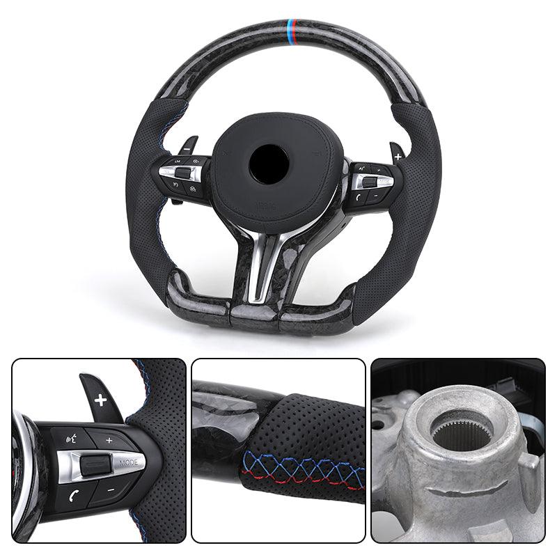 M Performance Forged Carbon Fiber Perforated Leather Steering Wheel for BMW 3 5 Series F10 F20 F30 F32 F07 X5 E70 E71 M3 M4 M5 - YunLexus
