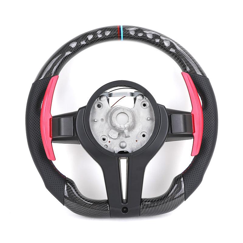 M Performance With Red Paddle Shifter Leather Carbon Steering Wheel for BMW i4 i8 E91 F33 F01 F16 F48 E36 E39 Lenkrad Volant - YunLexus