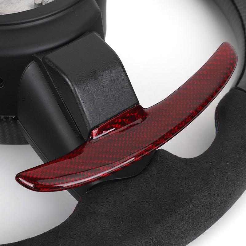 M Sport Carbon Blade Paddle Half Alcantara Leather Steering Wheel for BMW 5 Series F10 M5 F30 E60 E61 F15 F20 M3 F80 F07 E90 F82 - YunLexus