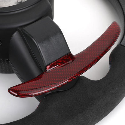 M Sport Carbon Blade Paddle Half Alcantara Leather Steering Wheel for BMW 5 Series F10 M5 F30 E60 E61 F15 F20 M3 F80 F07 E90 F82 - YunLexus