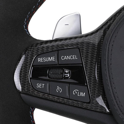 M Sport Carbon Fiber Trim Alcantara Leather Steering Wheel for BMW G20 G05 G06 G30 G38 G12 G15 G22 G8X M3 M4 F90 M5 G80 G82 G83 - YunLexus