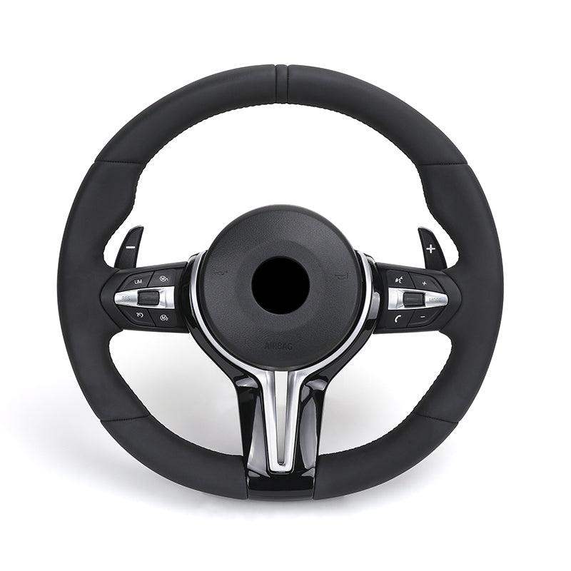 M Sport Glossy Black Carbon Fiber Trim Leather Steering Wheel for BMW F07 F10 F20 F30 F32 G12 G20 G30 M3 F80 M4 M5 X5 E70 E90 - YunLexus