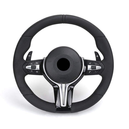 M Sport Glossy Black Carbon Fiber Trim Leather Steering Wheel for BMW F07 F10 F20 F30 F32 G12 G20 G30 M3 F80 M4 M5 X5 E70 E90 - YunLexus