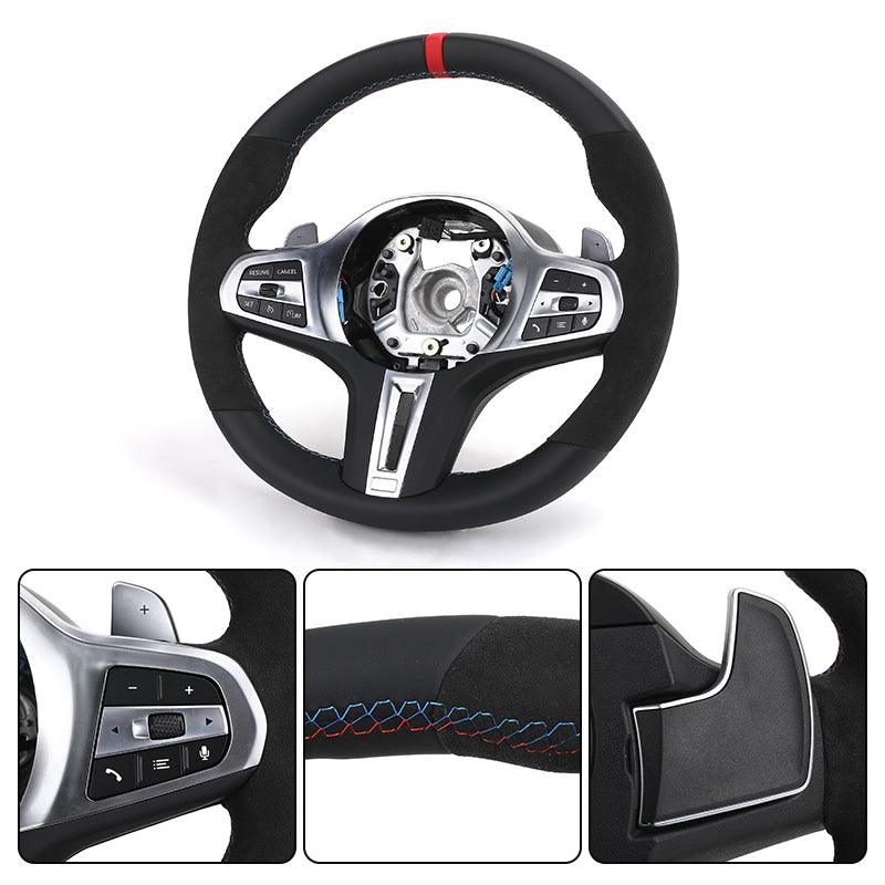 M Sport Volant Wide Paddle Alcantara Leather Steering Wheel for BMW G20 G30 X3 G01 X4 G02 G80 G22 G31 G32 G11 G12 G05 G06 - YunLexus
