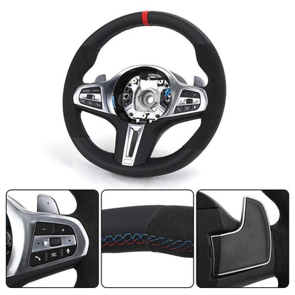 M Sport Volant Wide Paddle Alcantara Leather Steering Wheel for BMW G20 G30 X3 G01 X4 G02 G80 G22 G31 G32 G11 G12 G05 G06 - YunLexus