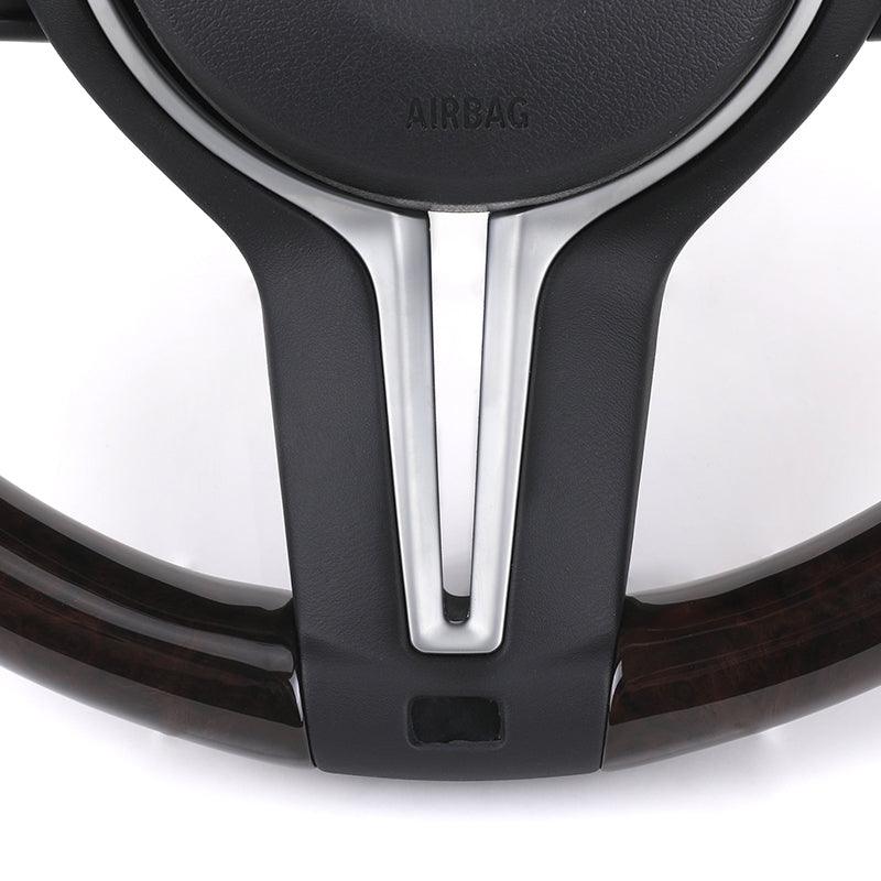 M Sport Wooden Flat Bottom Alcantara LED Steering Wheel for BMW F06 F10 F11 F22 F30 F32 F36 X5 F15 E70 X6 E71 E90 F80 M3 F82 M4 - YunLexus