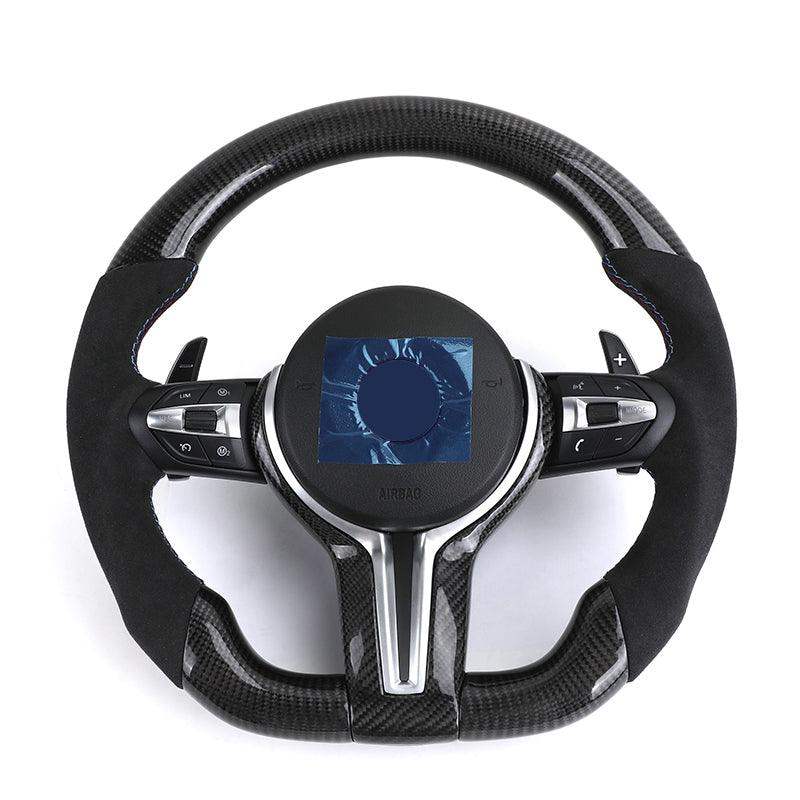 Non-slip Alcantara Leather Carbon Fiber M Sport Steering Wheel for BMW F25 F82 F45 X5 E53 E46 E92 M3 X1 F48 X3 F25 X3 E83 Z3 Z4 - YunLexus